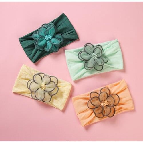 2021 Baby New Accessories 1Pcs/Sets Newborn Baby Girl Toddler Lace Big Bow Flower Hair Band Headwear Kids Bling Bling Headband