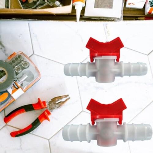 Small Equipment Accessories 4/ 6/ 8/10/12/16/ 20/25mm-Hose Barb Two Way Plastic Ball Val ve Aquarium Garden Irrigation