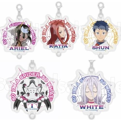Anime So I'm a Spider, So What? Kumo desu ga, Nani ka? Acrylic Keychain School Bag Charm Pendant Keyring Cosplay Cartoon Gifts