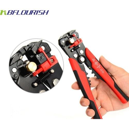 Self-adjusting Auto Wire Stripping Tool Cable Stripper for Industry 10-24 AWG Stranded Wire Cutting Crimper Decrusation plier