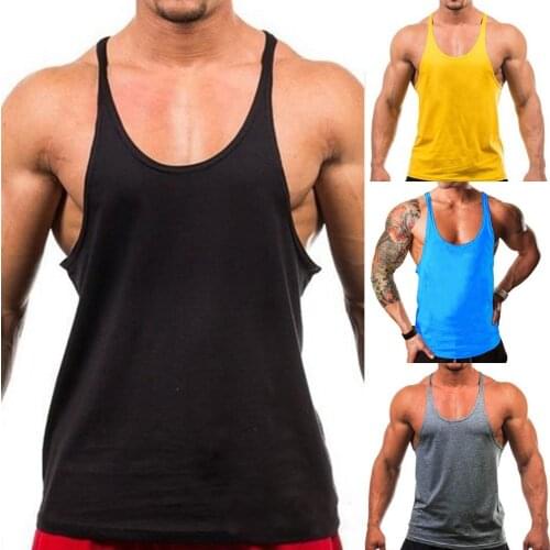 Brand New Plain Tank Top Men Bodybuilding Singlet Gyms Stringer Sleeveless Shirt Blank Fitness Clothing Sportwear Muscle Vest