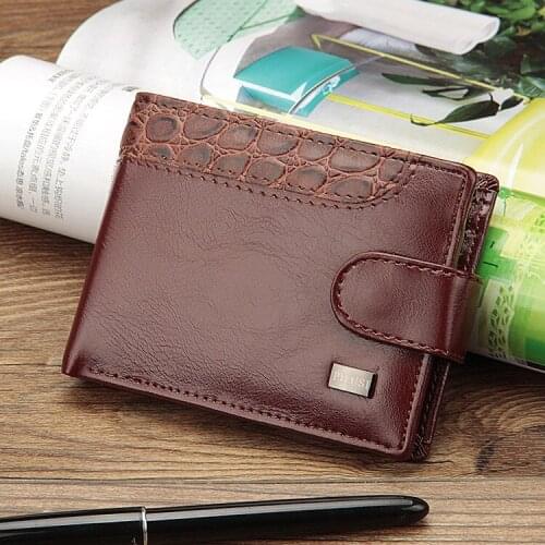 Men Purse Card Holder Male Clutch Money Bag Leather Vintage Men Wallets Coin Pocket Hasp Small Wallet