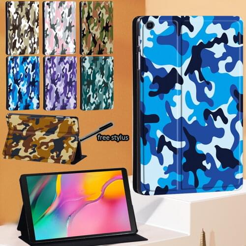 Camouflage Tablet Case for Samsung Galaxy Tab S4 T830 10.5"/S5e T720 T725/S6 T860/S6 Lite 10.4" P610/S7 T870 11" New Stand Cover