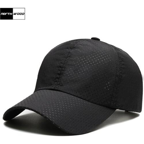 NORTHWOOD Solid Breathable Holes Unisex Summer Baseball Cap With Mesh Men Women Fast Dry Dad Hat Outdoor Golf Snapback Visors