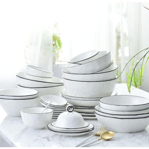 Ceramic Soup Bowl Large Vegetable Bowl Japanese Tableware Commercial Student Personality Instant Noodle Bowl