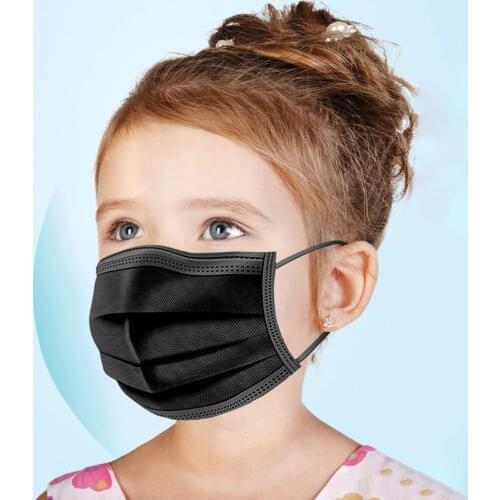50pcs Kids Disposable Masks Adjustable 3ply Pm2.5 Dust-proof Children Mouth Masks Face-mask Earloop Bandage Facemask