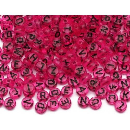 Mix Rose Red Transparent Acrylic Letter Beads 4x7mm Round Spacer Beads For Jewelry Making Diy Necklace Bracelet Accessories