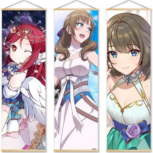 Canvas Home Decor Love Live Picture Print Poster Singing and Dancing Wall Art Wooden Scroll Hanging Painting Anime Role Bedroom
