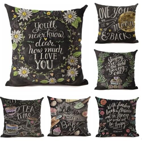 45cm*45cm The spring in the cafe linen cotton pillow case sofa cushion cover animal Letter square decorative pillow cover