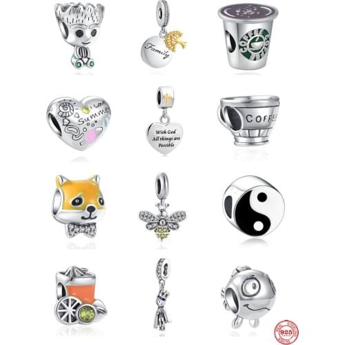 New DIY fine beads Fit Original Pandora Charms Silver 925 Bracelet Jewelry F068