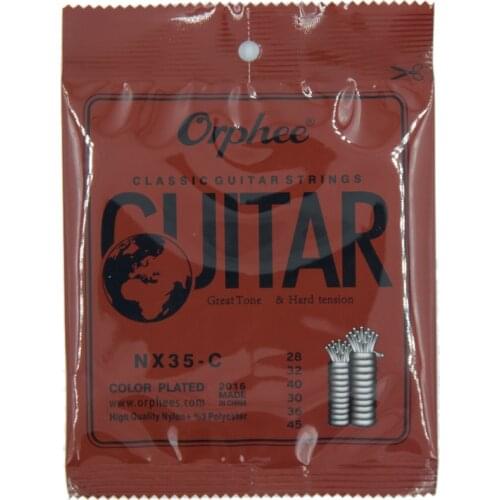 Orphee NX35-C Full Set Black Nylon Classic Classical Guitar Strings Hard Tension 028-045