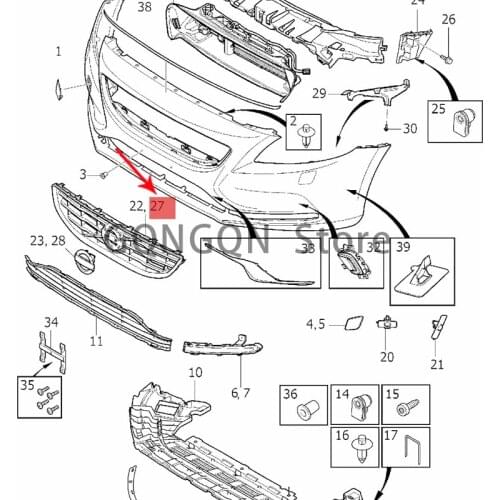 CAR trellis 2013-2018vol vov40 grid window screen window water tank protective net cover protective grid