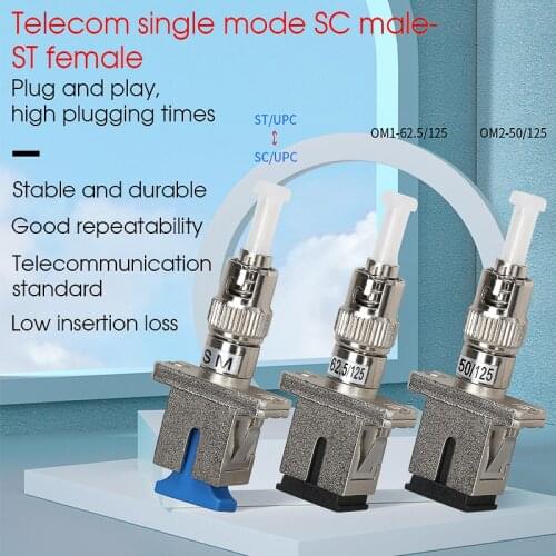 ST Male to SC Female Hybrid Fiber Optic Adapter Converter Connector SM 9/125 Hybrid Adaptor