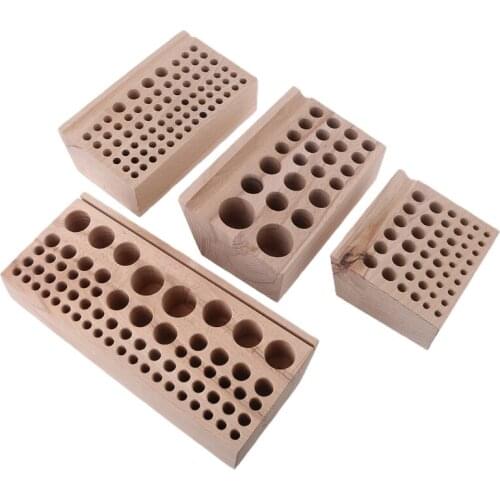 Wood Leather Craft Tools Holder Rack Stand, Leather Working Punch Tools Organizer Storage Rack, 24/ 46/ 68/ 76 Holes