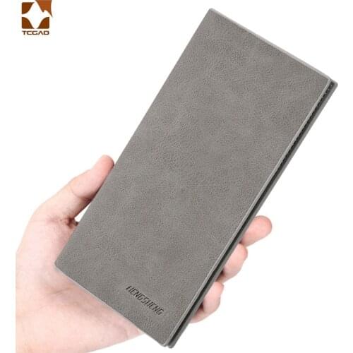 Mens wallet Thin slim wallet leather long Male Clutch mens wallets coin hand purse pocket cartera hombre billetera hombre 2020