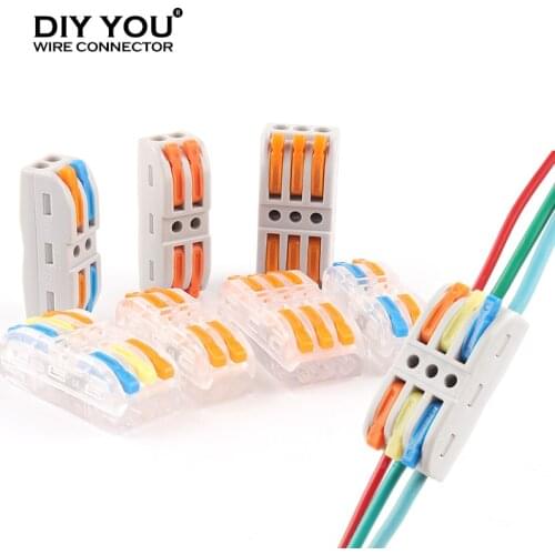 10/30/50/100PCS Universal Compact Wire Connector Conductor Terminal Block Plug-in 222 SPL Quick electrical Wiring Connectors