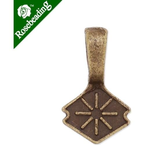 9.5x16mm Vintage Square Bails,Match Glue On Pendant Bails for Jewelry,Zinc Alloy Filled,Antique Bronze plated,50pcs/lot-C3975