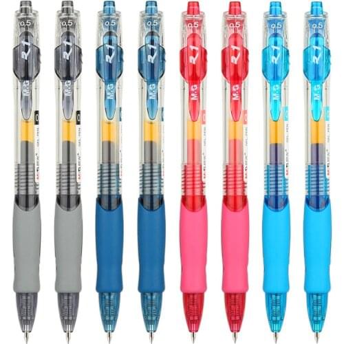 Retractable Gel Pens 0.5mm,Extra Fine,Black/Blue/Red/Dark Blue,Refillable & Comfort Grip,Office School Writing Supply