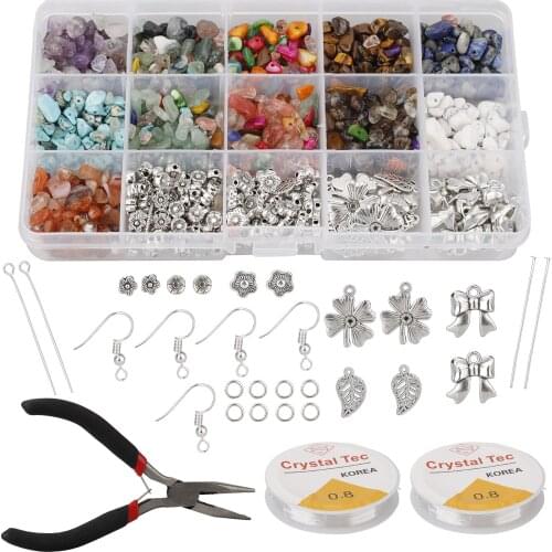 Jewelry Necklace Stone Beads Gemstone Beads Kit DIY Bracelet Supplies For Your Family Or Close Friends 933Pcs Irregular Chips