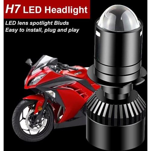 1PCS H7 LED Lens Motorcycle Headlight 6800LM 6000K H4 Hi/Low Lamps HS1 Moto Accessories For BMW Honda Kawasaki Suzuki Davidson