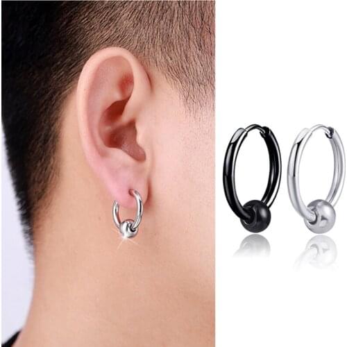 1PC Hiphop Men Clip on Earrings Fashion Rock Hypoallergenic Titanium Steel Ear Clip Earrings Accessories Pendientes de plata