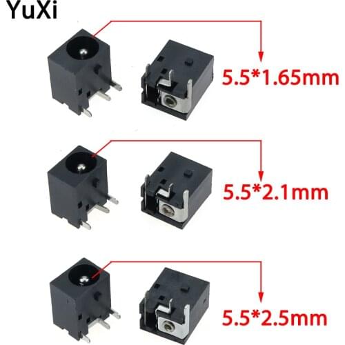 10pcs 5.5x 1.65 / 2.1 / 2.5 mm DC Power Jack Socket Connector 3-Pin PCB Panel Mount Plug Dock For Router Electronic Toys Etc