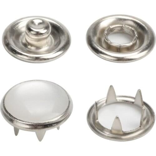 100sets 9.5mm Silver Brass Fastener Snap Press Stud Cap Combined Button Snap Button Suit for Shoe Bag Wallet Garment