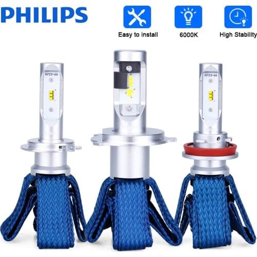 2Pcs Philips LED H4 H7 9005 HB3 H11 H8 H9 H16(JP) 9006 HB4 9012 hir2 Headlight 6000K Clod White 12V Car Accessories Fog Light