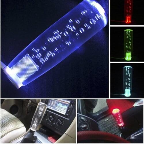 20cm Universal LED Light Crystal Bubble Car Gear Stick Shift Lever Shifter Knob Easy Installation