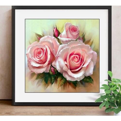 Diamond Embroidery Rose 5D Diamond Painting Cross Stitch Flower Scenic Full Square Home Decor Picture Of Rhinestones
