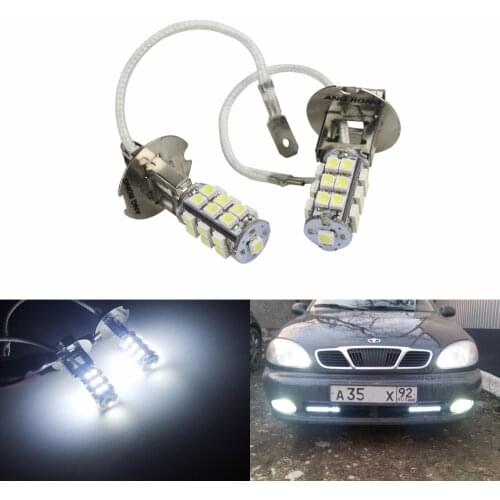 ANGRONG 2pcs Auto H3 25 SMD 3528 LED Xenon-White Fog Light Headlight Bulbs Lamp(CA107)