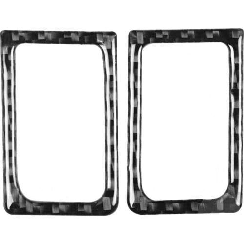 2Pcs Car Carbon Fiber Door Lock Button Frame Non-fading Anti-dust Self-adhesive Cover Trim for Nissan GTR R35 2008-2020