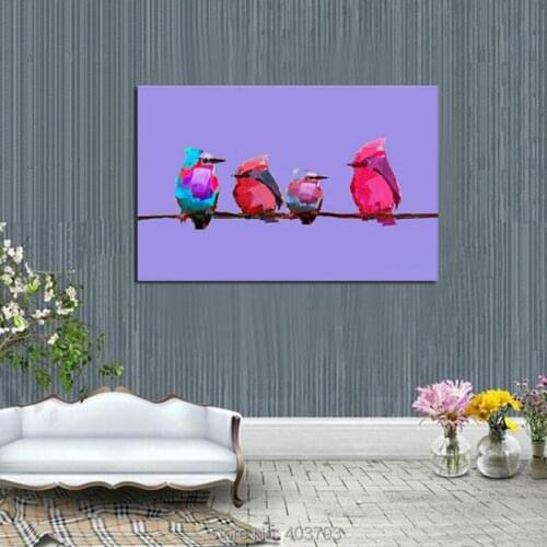 Pure Hand Painted Bird Animals Oil Painting On Canvas Modern Abstract Paintings Wall Art Pictures For Hotel Decor No Framed