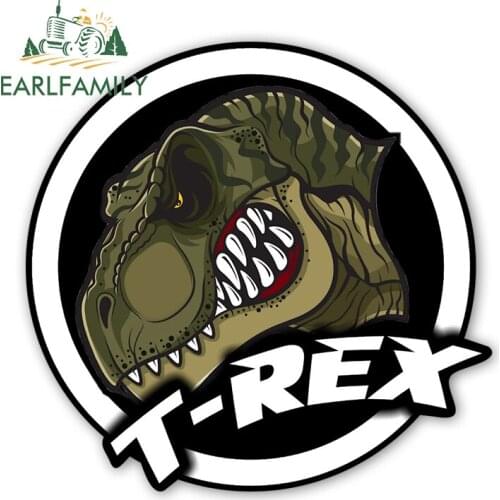 EARLFAMILY 13cm x 12.5cm Angry Tyrannosaurus Rex Decal Vinyl Fuel Tank Cap Window Decoration Cartoon T-REX Car Stickers