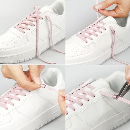 Elastic No Tie Shoelaces Men Women Lazy Shoelaces Adult Sneakers Shoe Laces Flat Sport Shoes String Lazy Metal Lock Shoes Rope