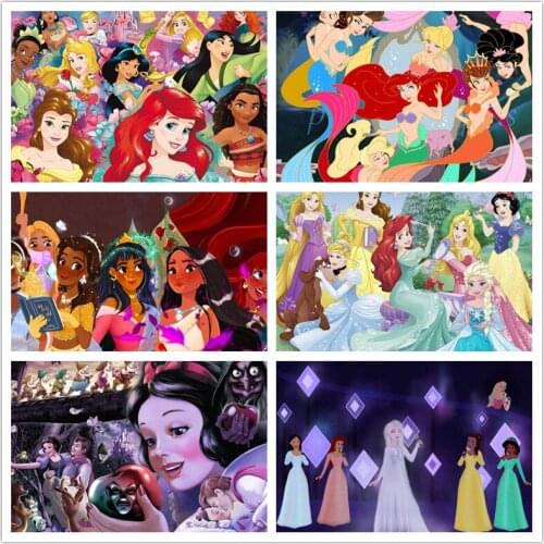 Disney Crystal Diamond Painting Princess Group Photo 5D DIY Diamond Painting Square Diamond Embroidery Set Crafts Home Furnishin