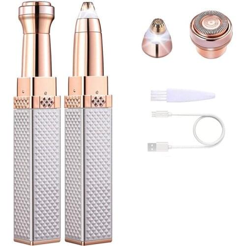 NEW 2 in 1 Electric Epilator Hair Remover for Face Lips Facial Hair Removal for Women Painless Ladies Shaver Hair Trimmer Bikini