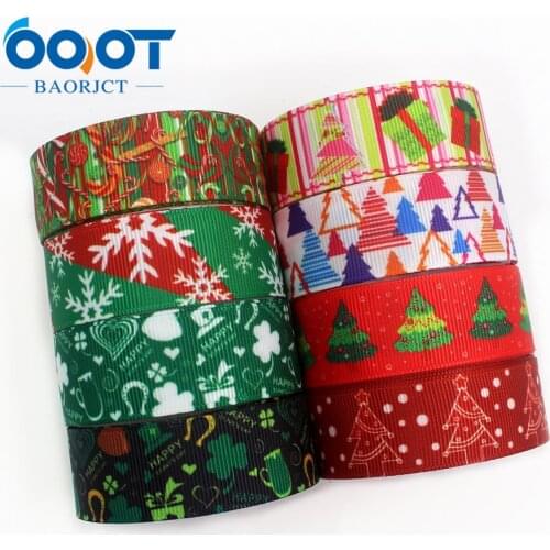 197137,7/8'' 22mm Christmas holiday decoration gift wrapping Printed grosgrain ribbon,10yrds DIY handmade headwear accessories