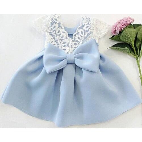 Baby Girl Tops Bow Dresses Kids Lace Ball Gown Tutu Party Dress Sundress Kids Baby Girls Toddler Princess Clothing 3M-3T