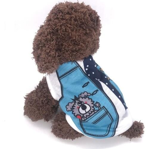 PUOUPUOU Print Dog Clothes Cartoon Vest Dog Coat Jacket All Seasons Pet Clothing for Small Medium Dogs Ropa Para Perros XS-2XL