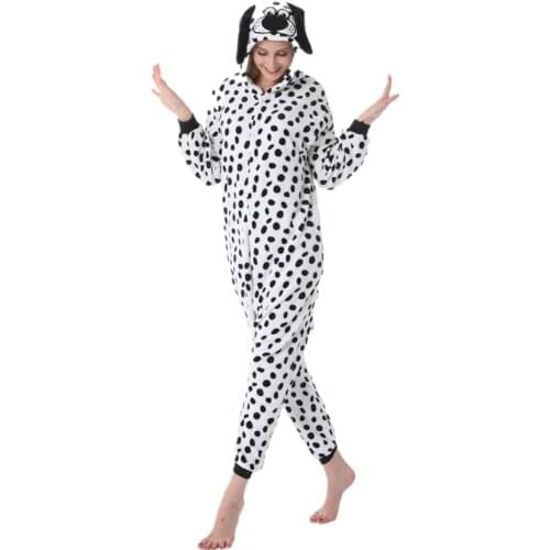 Dalmatian Adults Animal Cartoon Kigurumi Womens Mens Onesies Pajamas Cosplay Costume for Halloween and Carnival Party
