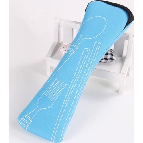 Portable Tableware Box Cutlery Travel Flatware Bag With Zipper Students Household Camping Outdoor Picnic Utensils Storage Case