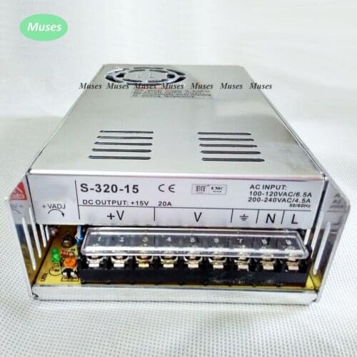 S-320-15 320W 15V 20A Single Output Switching power supply for LED Strip light AC to DC