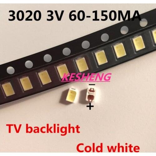 For repair LG LCD TV LED backlight Article lamp SMT SMD LEDs 3V 3020 Cold white light emitting diode 2000PCS