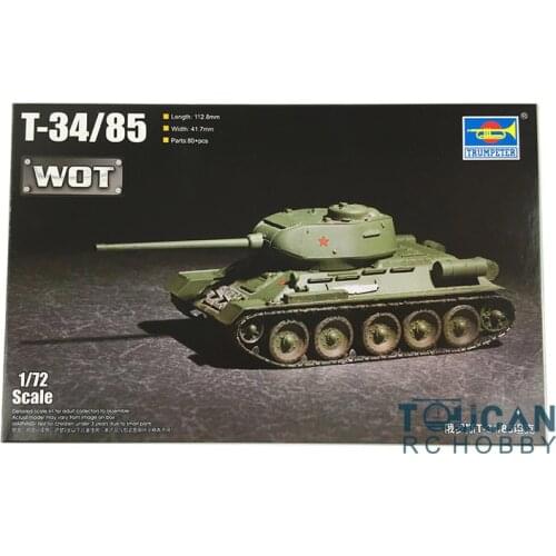 Trumpeter 07167 1/72 Russian T-34/85 Military Tank Model Kit Plastic Armored Car TH10455-SMT6
