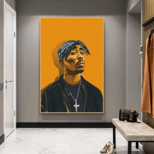 Tupac Modern Art Posters And Prints Portrait Of 2PAC Canvas Paintings On the Wall Art Tupac Canvas Pictures Home Decor Cuadros