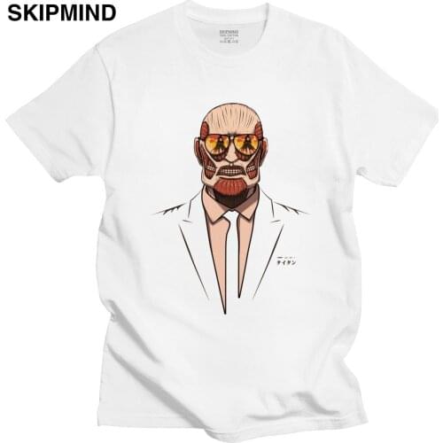 Unique Male Anime Manga Attack On Titan T-Shirts Short-Sleeve Cotton T Shirt Leisure Colossal God Father Eren Yeager Tee Apparel