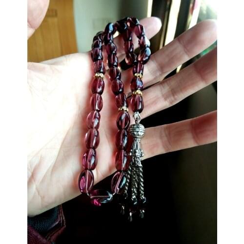 Uniuqe purple color Crystal 33 islamic 1pc/lot prayer beads tasbih misbaha tasbeeh masbaha Allah tespeeh