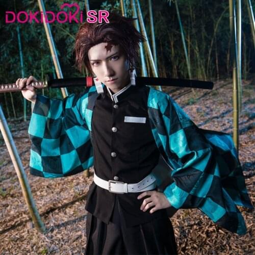 DokiDoki-SR Anime Cosplay Demon Slayer: Kimetsu no Yaiba Cosplay Kamado Tanjirou Cosplay Demon Slayer Kimetsu no Yaiba Costume