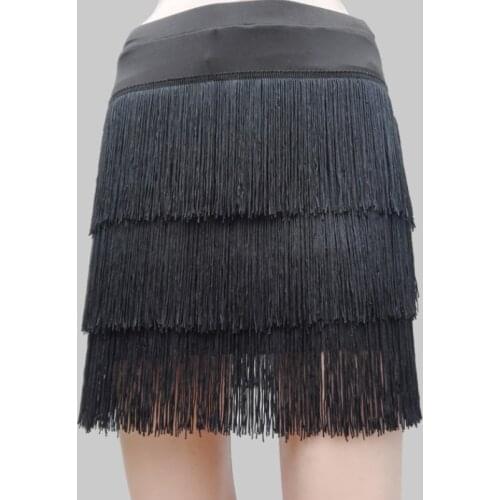 Latin Skirt New Adult Three Layers Fringe Design Samba Dance Skirts Cha Cha Professional Competition Ballroom Costumes Female